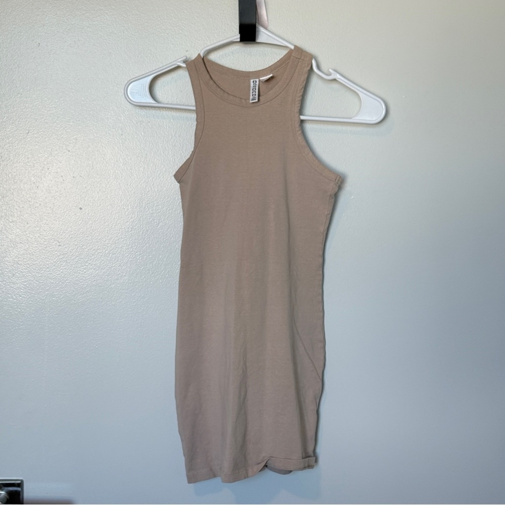 H&M Taupe Ribbed Tank Mini Dress